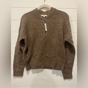 NWT - MADEWELL York Quarter Zip in Brown, size small